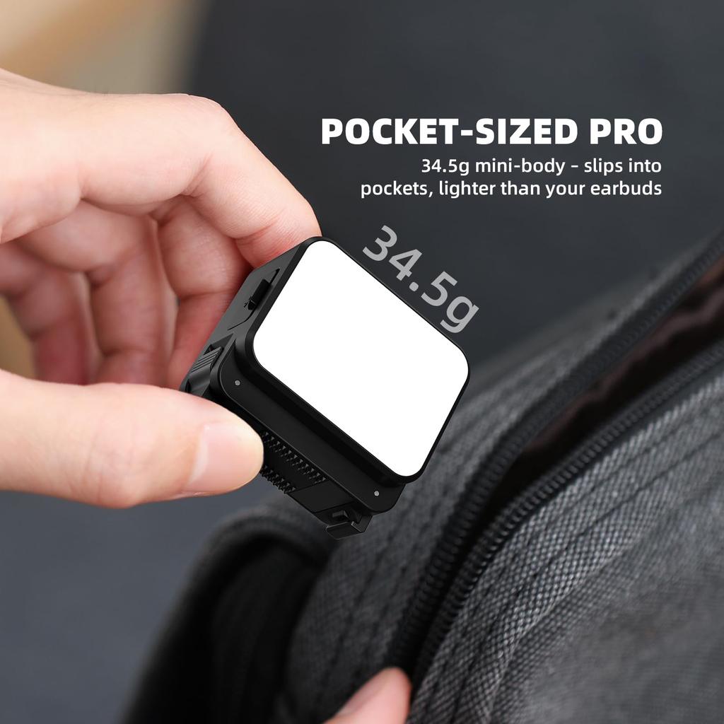 Mini Action Camera Video Light with Hot Shoe Compatible LED Light for DJI OSMO Pocket 5 Pro 4 3 Compatible with GoPro Accessories 3/Action