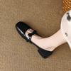 Qiao Fei's original huge cute~ soft leather round head bow single shoes new patent leather thick heel high heels Mary Jane shoes