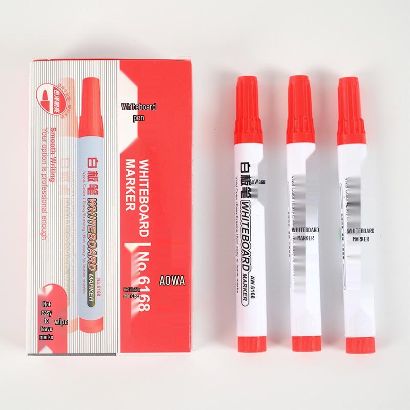 Non-Marking, Long-Lasting Water-Based Whiteboard Markers - Black, Red & Blue, Slow-Dry Formula for Enhanced Creativity.