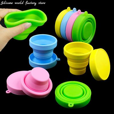 Silicone World Tragbarer Silikon-Faltbecher Mundspülbecher Reise Outdoor Sturzsicher Teleskopbecher Kaffee Handbecher Wasserbecher