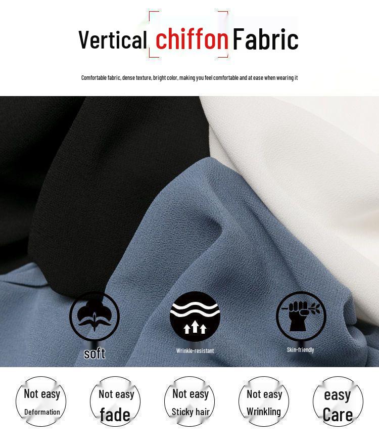 Chiffon High-Waisted Black Wide-Leg Cropped Pants for Women - Korean Style, Loose Fit, Slimming.