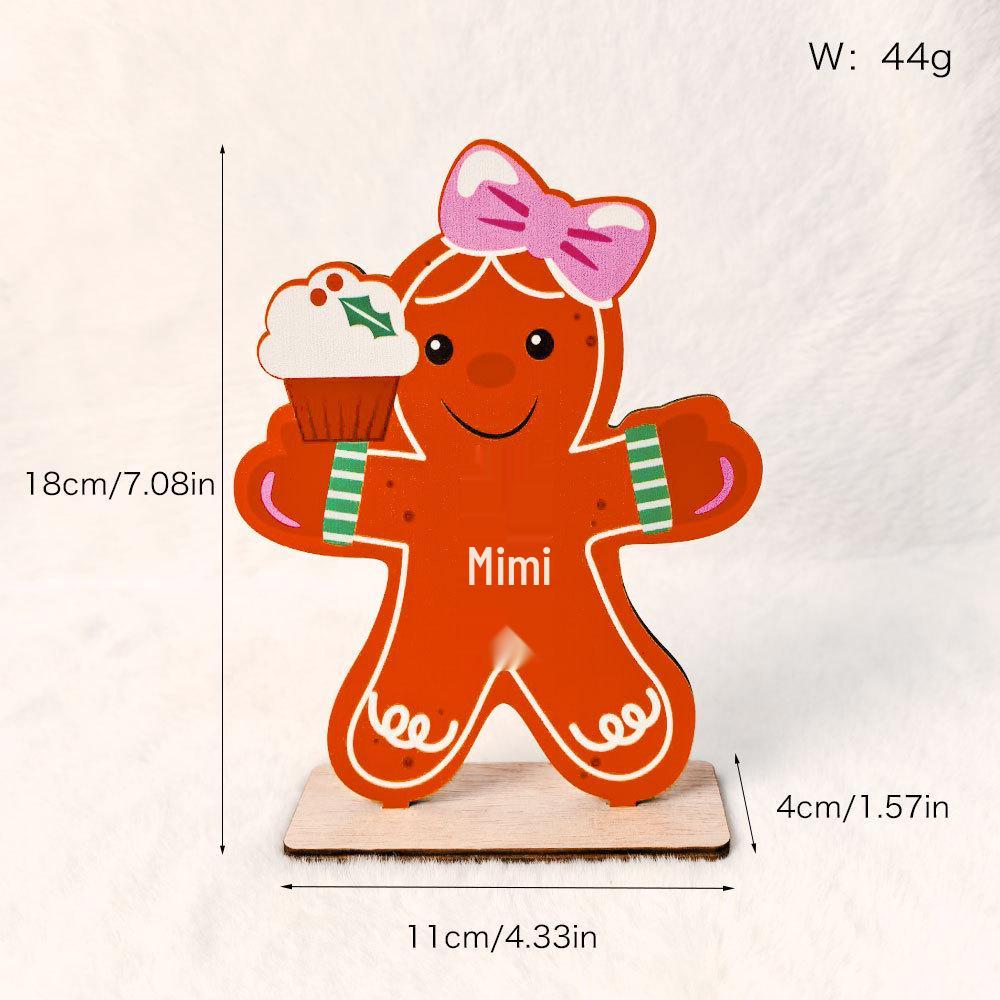 New Wooden Christmas Desktop Ornament: Snowman, Santa, Gingerbread Man Decorations