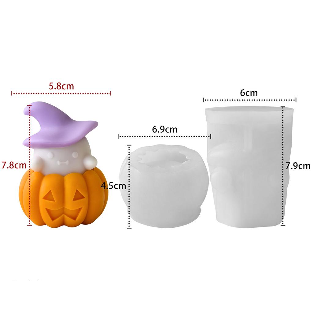 Halloween Candle Mold Elastic 3d Pumpkin Silicone Mold Aroma Candle Mold Reusable For Plaster Decorations Resin Ornaments