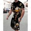 2026 Fashion Short Sleeve T-shirt Set Donald Duck Short Sleeve Round Neck T-shirt Set Casual Round Neck Top T-shirt 3D Printing