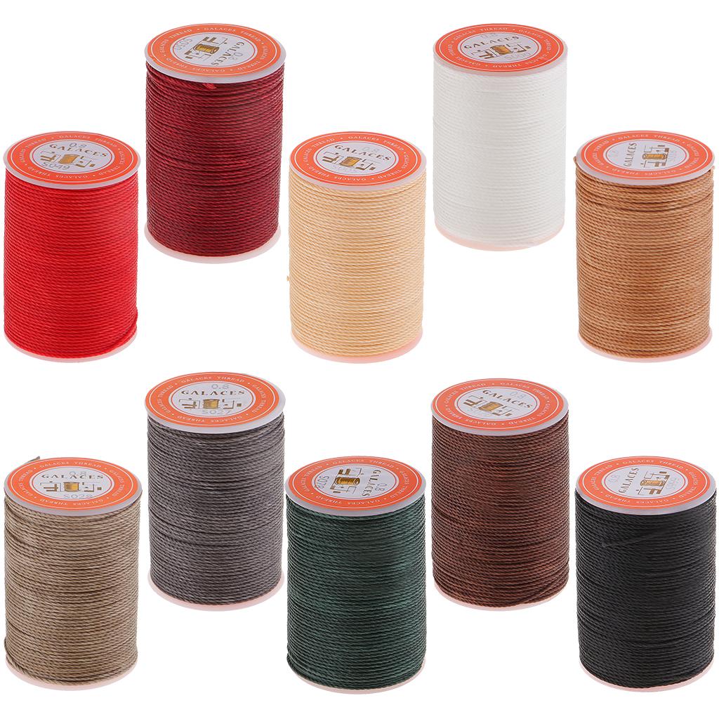 0.8mm Diameter Leather Craft Needlework Sewing DIY Round Cord Linen Thread Cord, 5 Pieces