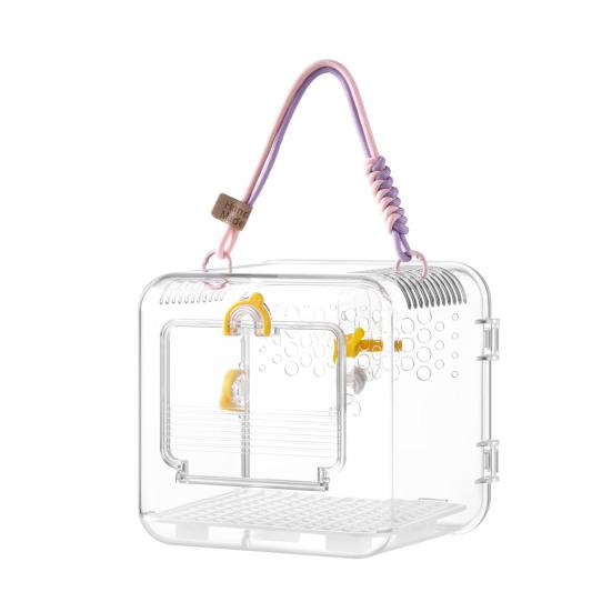 

Bird Carrier Travel Parrot Cage Transparent Ventilated Bird Cage with Safety Locks Portable Bird Carrier for Outdoor Walks Vet Trips