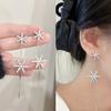 One Pair of Snowflake Long Fringed Earrings, Niche High-end Temperament Earrings.