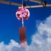 Japanese Wind Bell Handmade Glass Furin Home Decors Hanging Craft Cherry Blossom Pattern Home Garden Office Window Hanging Decor