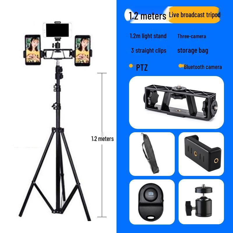 Photography Light Stand & Mobile Phone Tripod – 2.1m Adjustable Floor & Desktop Bracket for Live Streaming