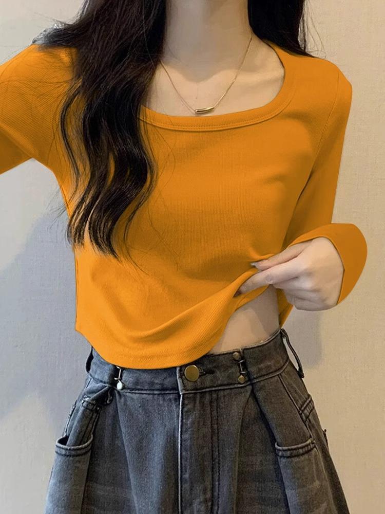 

Футболка с короткими рукавами и французским воротом, футболка с закругленным подолом, осенне-зимняя, из немецкого бархата, с длинными рукавами, внутренняя часть XL