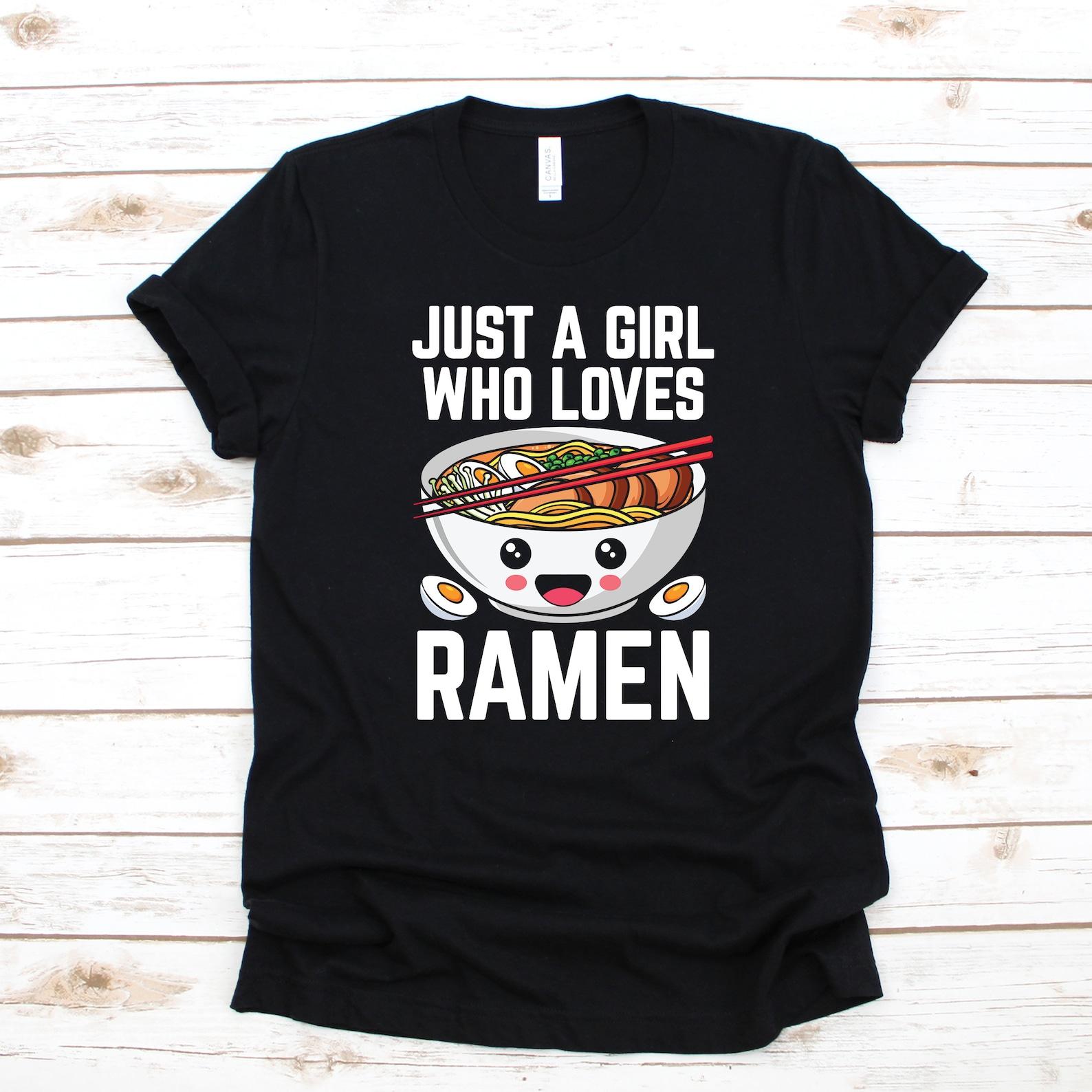 Girl Who Loves Ramen T-Shirt, Ramen Noodles T-shirt, Soup Tank Top,T-shirt, Broth T-shirt, Kids Ramen Tee S