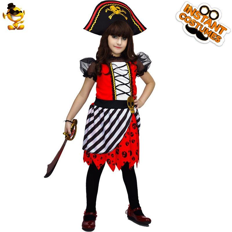 Halloween costumes stage dress party clothes masquerade cosplay costumes little girl pirate skirt