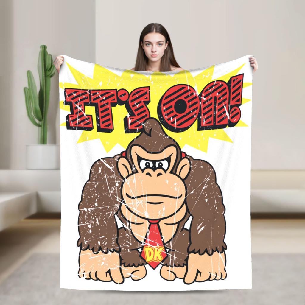 Super Warm BlanketStudents Travel Donkeyed Kongs Throw Blanket Flannel Bedspread For Couch Chair Funny Sofa Bed Cover
