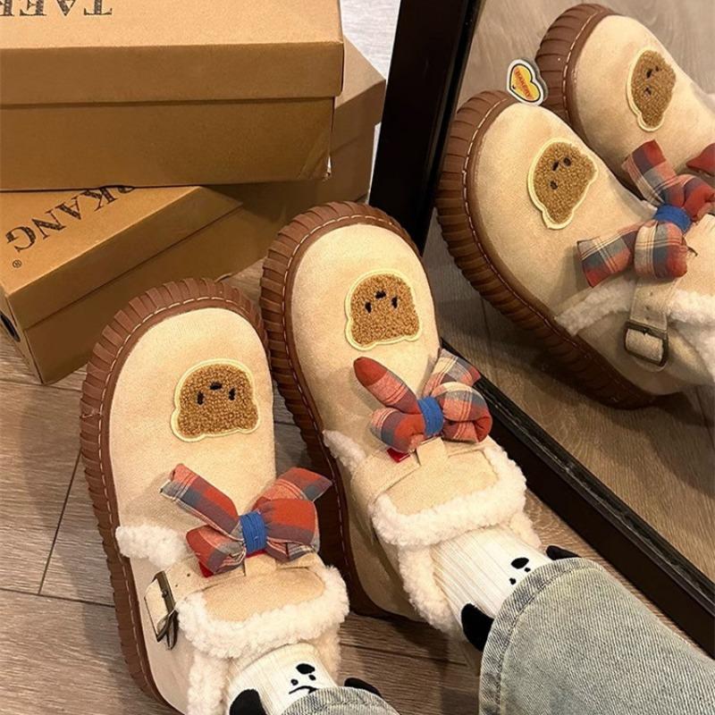 

Утепленные милые новые хлопковые туфли на толстой подошве, теплые и нескользящие зимние сапоги для снега, женские бархатные педали 40