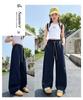 Girls' Quick-Dry Embroidered Wide-Leg Summer Pants