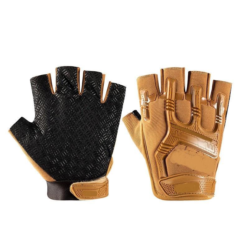 2026 Custom Logo Wholesale Training Exercise Compression Protect Gym Workout Half Finger Non-Slip Tactical Gloves M коричневый