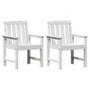 Garden Dining Chair Set 2 Pcs White 65.5 X 59 X 88 Cm HDPE