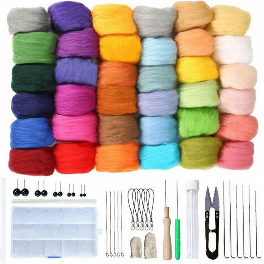 DIY Crafts Foam Mat Starter Tool Kit Wool Roving Sewing Tool Set Felting Needle Felting Kit