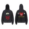 Sweat à capuche imprimé Ange Saint Michel Hommes Femmes Streetwear Américain Sweat-shirt à enfiler délavé Coupe décontractée ample