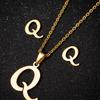 English Letter Necklace & Earring Set: Fashionable Jewelry for Women