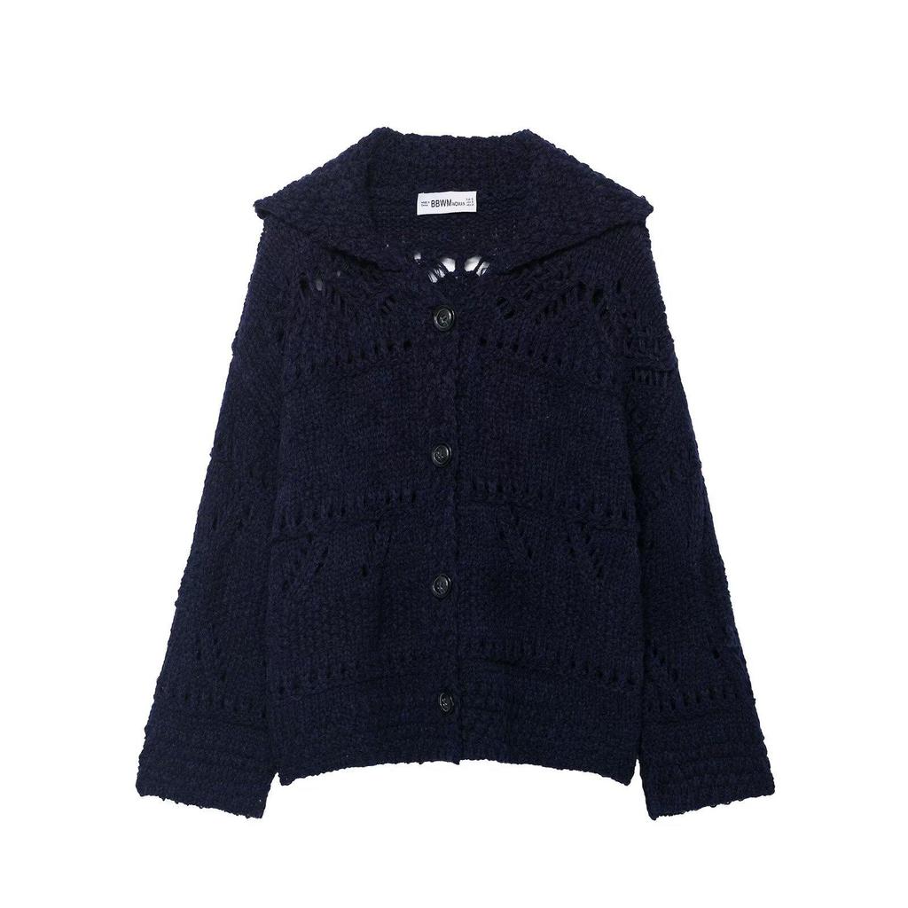 European Style Women's Thick Knit Hollow Cardigan - Autumn 2025 Collection