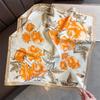 Atmungsaktiger 70x70cm Quadratischer Seidenschal Zitronenmuster Frühling Sommer Gelber Halsschal Elegantes Tuch für Damen