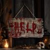 Halloween Door Hanger with Blood Splatter Letters and Wood