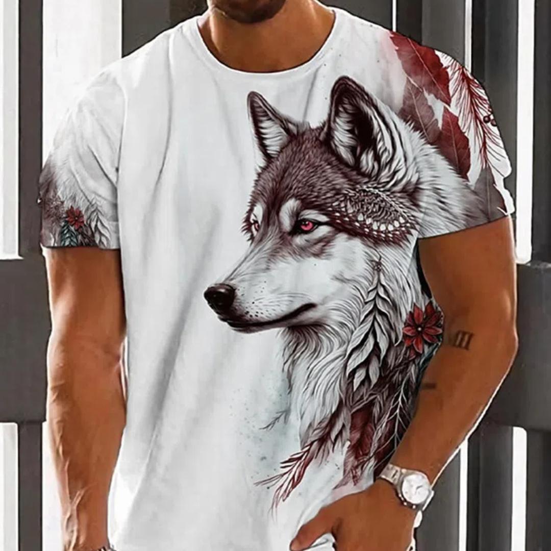 

Футболка мужская повседневная с 3D-принтом и рисунком волка, летняя, для активного отдыха, свободная, удобная, спортивная, с короткими рукавами, уличная мода, топы с круглым вырезом XL