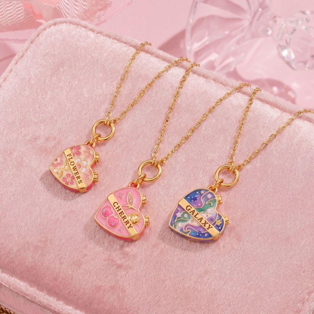 Heart Pendant Necklace Copper With Openable Clasp For Casual Wear