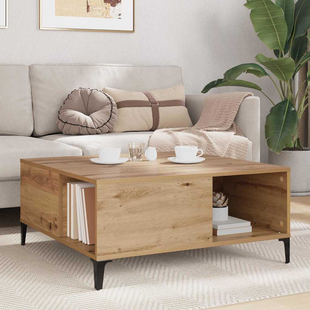Artisan Oak Coffee Table 80 X 80 X 36.5 Cm Engineered Wood