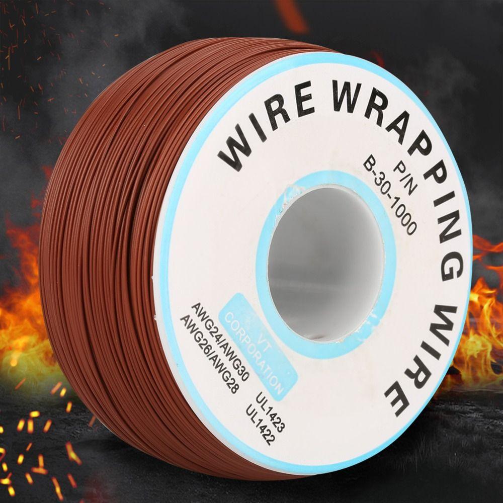 30AWG Wire Wrapping Copper Wire 0.25mm Core Diameter 200M Tin Plated Copper Cord Single Copper Wire Strand Electronic Equipment