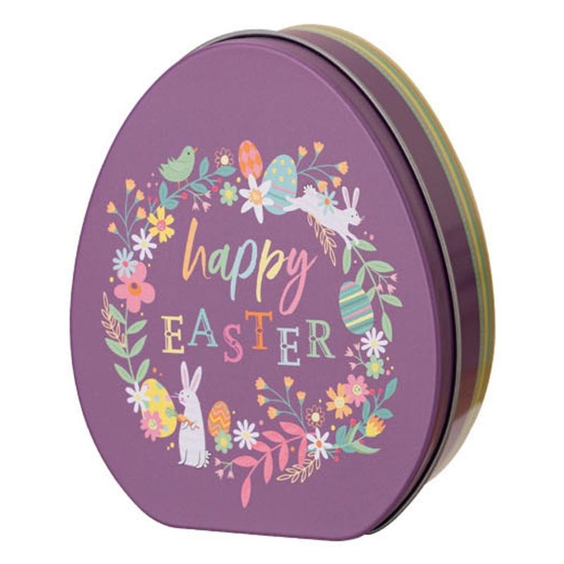 Iron Box Easter Candy Box Tinplated Eggshells Pattern Container for Party Organizing and Displaying