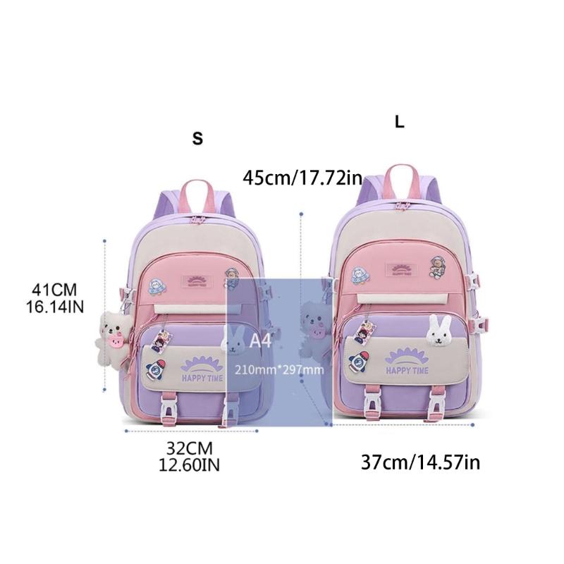 Laptop Backpacks School Bag College Backpack Travel Daypack Large Bookbags with Pins and Pendant for Teens Girls Women