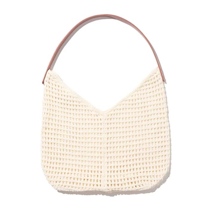 Rattan Mood Knit Shoulder Bag (Ivory)
