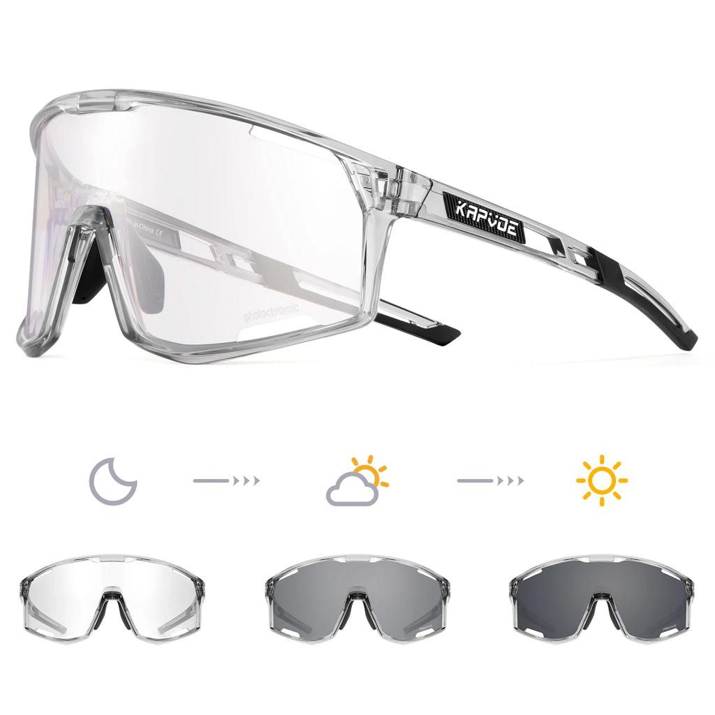 Kapvoe Photochromic Cycling Glasses Sunglasses for Men's Cycle Sun Glasses MTB UV400 Goggles Woman Road Bike Bicycle Eyewear