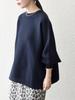 Ships Any Double-Face Volume Sleeve Knit Pullover (Hand Washable) 726070004 Navy One Size