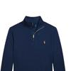 Sweter Polo Ralph Lauren Jednolity Kolor Haftowany Mały Kucyk Kołnierz Stojący Pulower Długi Rękaw Sweter Dziecięcy Granatowy 323952436-001