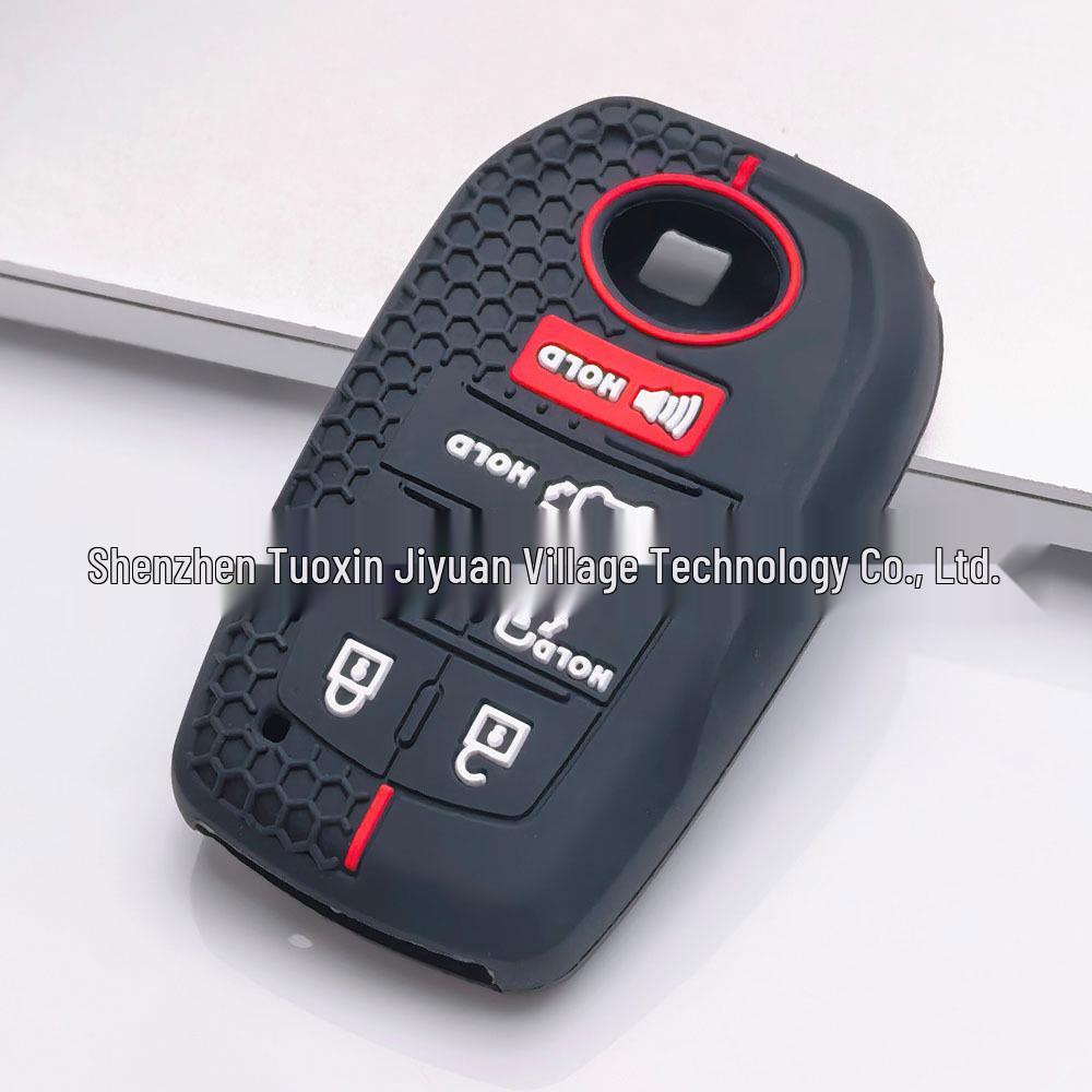 Red Honeycomb Silicone Protective Case for Toyota Sienna Highlander Six-Button Smart Key (Anti-Slip)