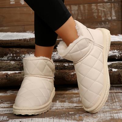 Mode Dicke Plüsch Schneestiefel Damen Rutschfest Wasserdicht Winterstiefel für Damen Bequeme Warme Baumwollschuhe Frau Flache Stiefeletten