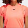 Adidas Training HEAT.RDY Moisture-Wicking Breathable Mesh Panels Round Neck Short Sleeve Training T-Shirt Women Signal Pink GL6923