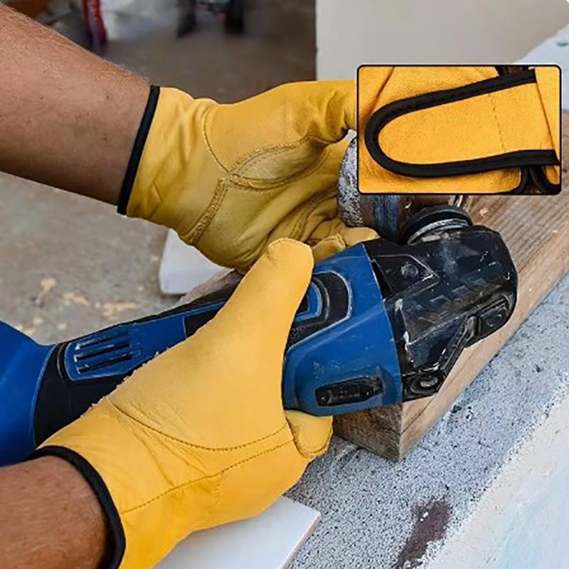 Work Gloves Sheepskin Leather Workers Work Welding Safety Protection Garden Sports Moto Driver Welder Wear-Resistant Gloves