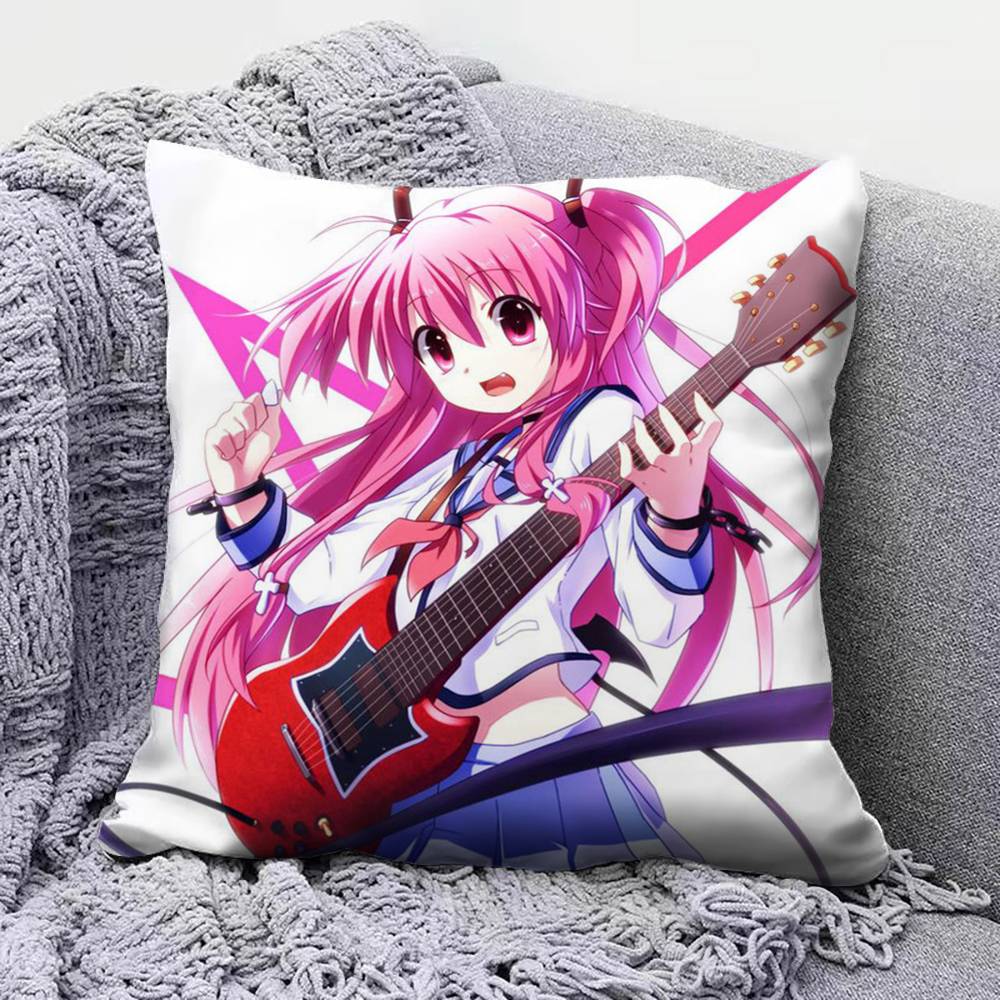Angel Beats Anime Girl Cute Yui Kanade  Home Sofa Cushion Covers and Aecorative Custom Pillow Covers