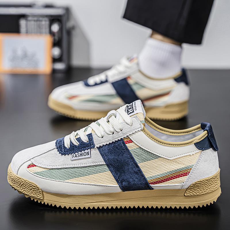 Men's Classic Running Shoes Lace Up Soft Sole Walking Shoes Breathable Flat Bottom Sports Shoes Couple Casual Shoes Tennis Shoes