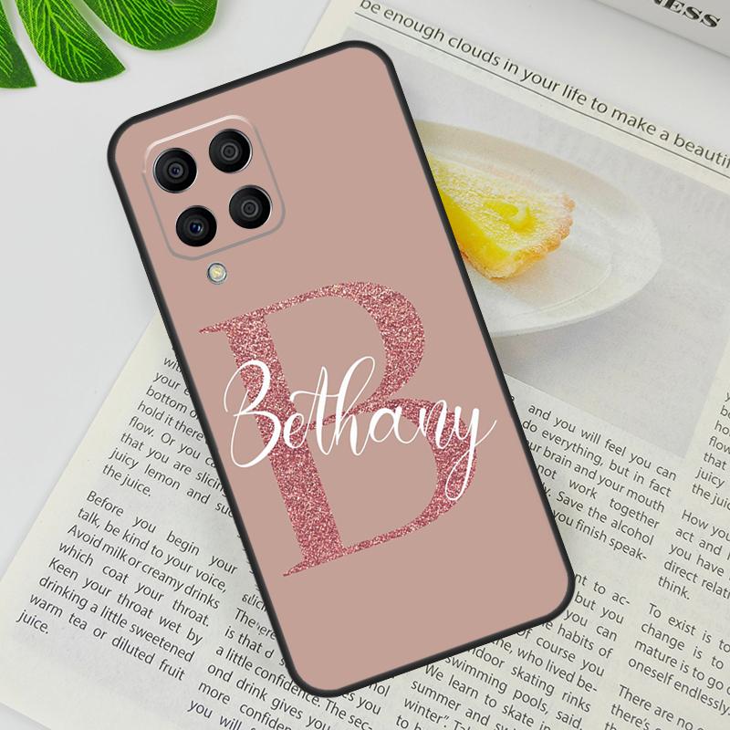 Personalised Name slim glitter Cover For Samsung Galaxy M14 M34 M54 M11 M12 M22 M32 M52 M13 M23 M33 M53 M51 M30s M31s Case