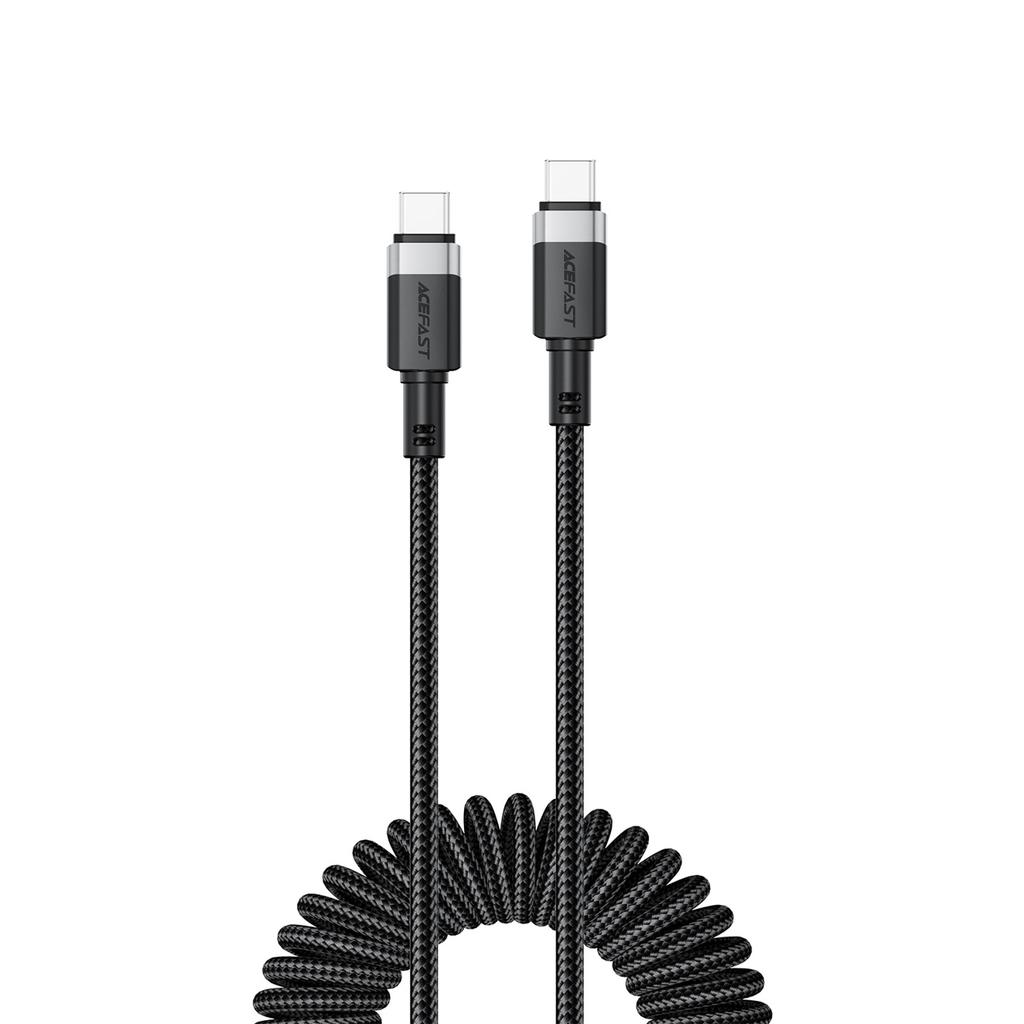 USB-C spiral cable - USB-C 480Mb/s 3A 1.2m - black