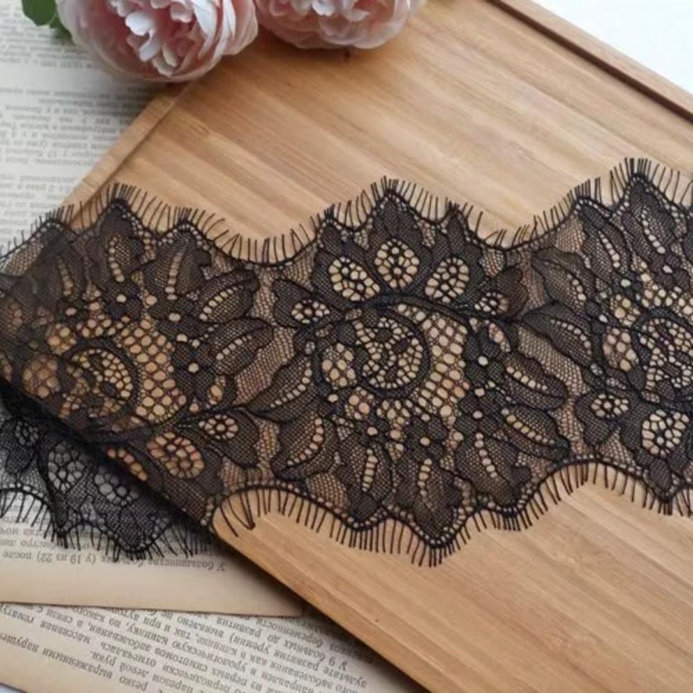 300cm Eyelash Lace Fabric Handmade DIY Material Wedding Embroidery Bearded Edge Lace Trim Lace Ribbons Trim Clothing Decoration