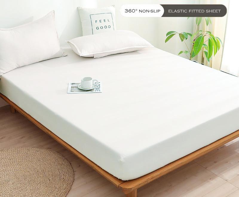 WOSTAR Luxury Double Bed Bed Sheet Elastic Fitted Sheet Mattress Protector Cover Couple 2 People Bed Linen 150 Bedding King Size