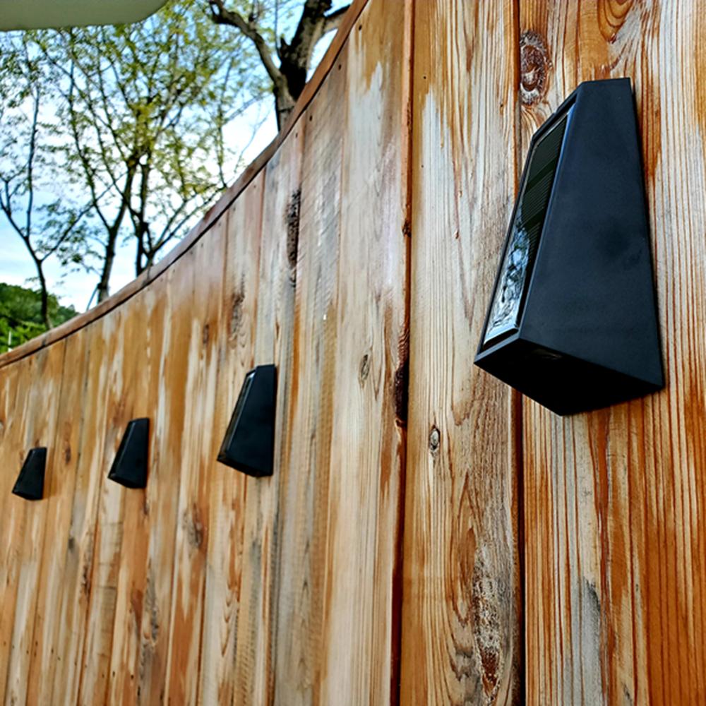 4Pcs Solar Garden Lights RGB Color Changing Waterproof Fence Stairs Wall Lamp