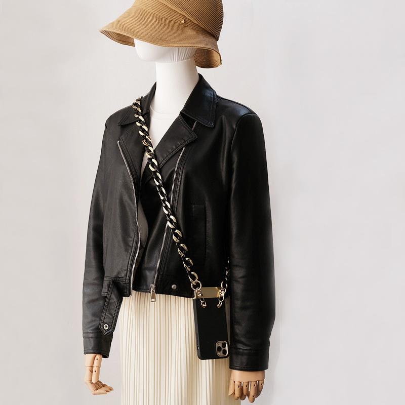 Neue Handy-Zubehör-Handy-Teile-Kette, Anti-Verlust-Universal-Schwarz-Gold-Schulter-Hals-Crossbody-Handy-Gurt-Hüllen-Ketten