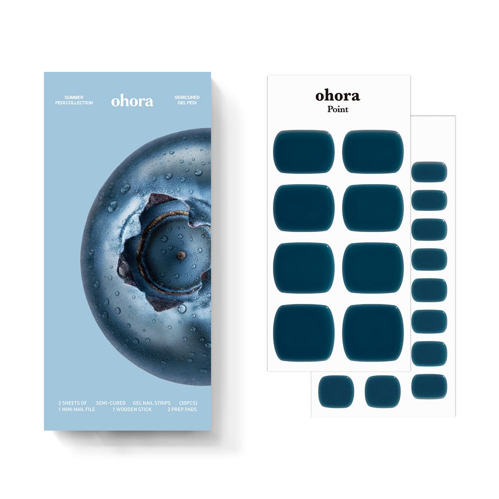 OHORA Pedi Gel Nail Strips Collection Glossy Summer Pedicure Nail Art Stickers (7 Types)